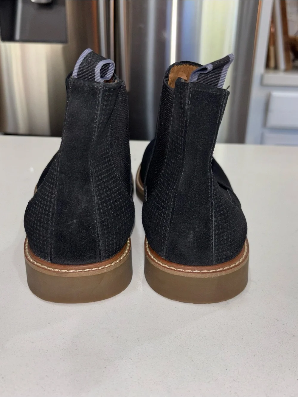 Steve Madden Men's Black Leather Chelsea Ankle Boots Pull Tab US 8M EU41